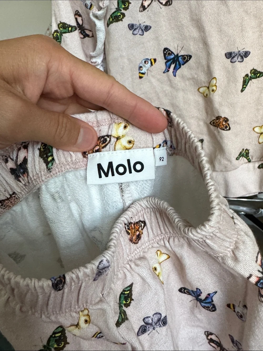 Molo Blush Butterfly Print Pajama Set